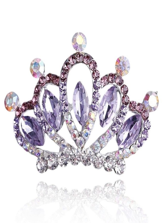 يان مشط تاج صغير من يان، لون بنفسجي، مشط شعر على شكل تاج أميرة للبنات (بنفسجي) - Image 1